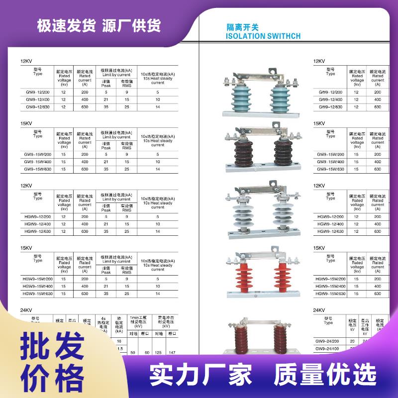 隔离开关GW9-10KV/1250-生产基地定制速度快工期短