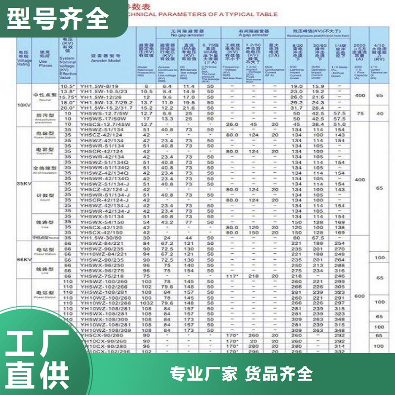 避雷器HY10CX4-96/260【羿振电气】实力优品