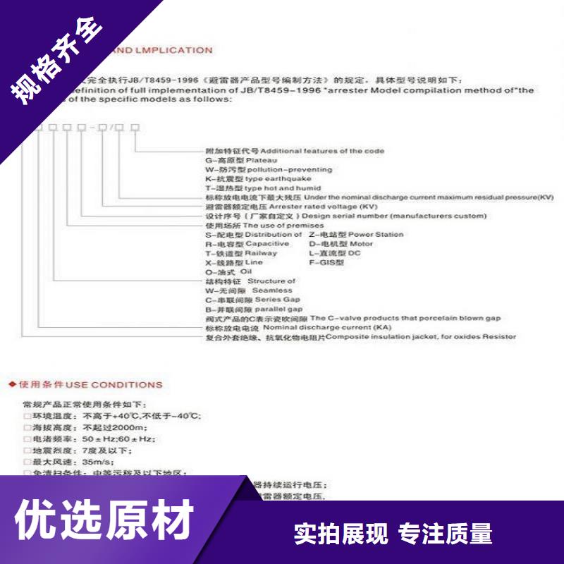 氧化锌避雷器Y10W1-42/130W价格优惠购买的是放心