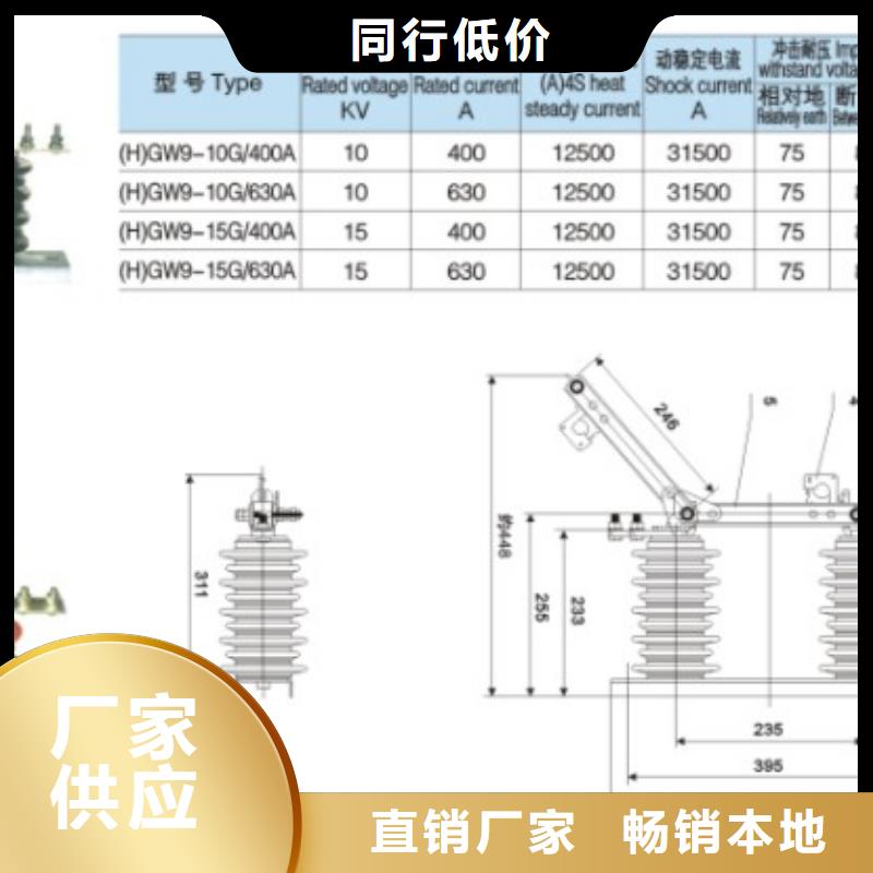 【隔离开关】10KV单级隔离开关GW9-12G(W)/630免费寄样